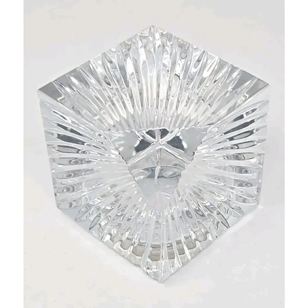 Vintage Waterford Crystal Desk Clock Meridian Cube Works PB205